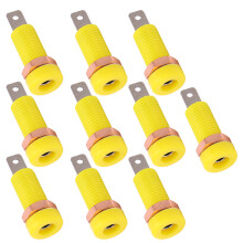 10 piezas de terminal tipo banana de 4 mm - 24 A amarillo