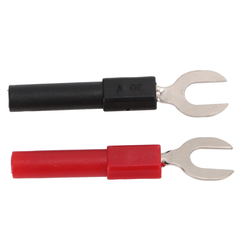 10Pcs Fork Spade Wire Connectors Pvc Brass Material 6Mm/0.2In Y Type 4Mm/0.2In Hole U Type Banana Plug Maximum.10a 6951321736052