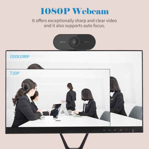 1080P USB webcam 70x50x44mm microfono integrato PlugNPlay 1