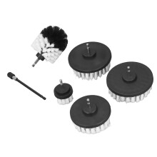 Juego de cepillos para taladro con vástago hexagonal de 1/4 de pulgada - Blanco, 6 piezas