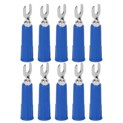 10 piezas de conectores de cable tipo U azul 4 mm 36 A aislados
