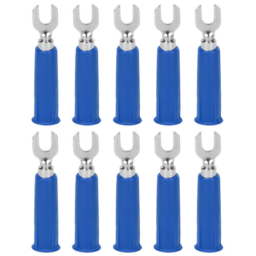 10 piezas de conectores de cable tipo U azul 4 mm 36 A aislados 1