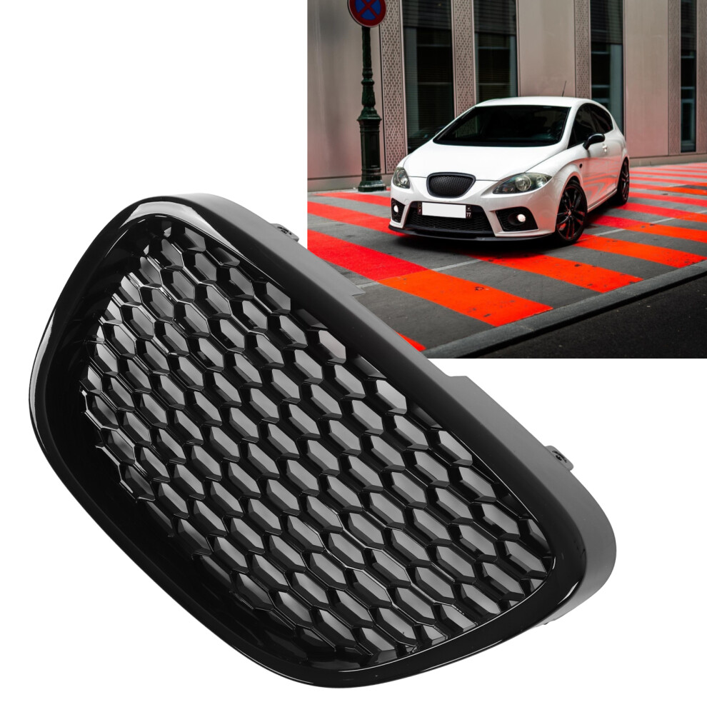Front Grille 1133007 Glossy Heatproof Bumper Mesh Grill Replacement For Seat Leon Altea Toledo Black 7901321740855