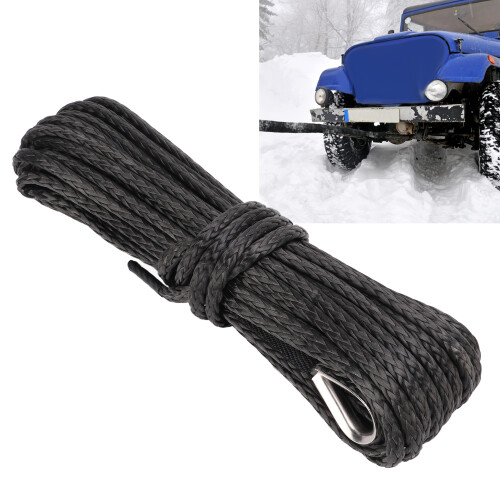 Cavo da verricello per rimorchio 15m/50ft Nero 6 mm 7800 libbre