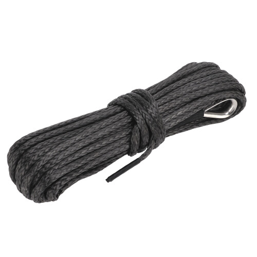 Cavo da verricello per rimorchio 15m/50ft Nero 6 mm 7800 libbre 1