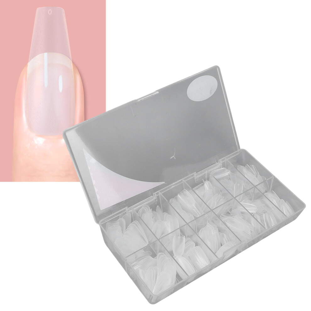 504pcs Extra Long False Nail Tips Frosted Oval Thin Full Cover Transparent Artificial Nails Tips