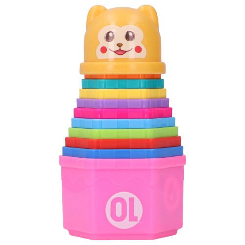 617-6 Vaso hexagonal apilable, juguete de baño de plástico