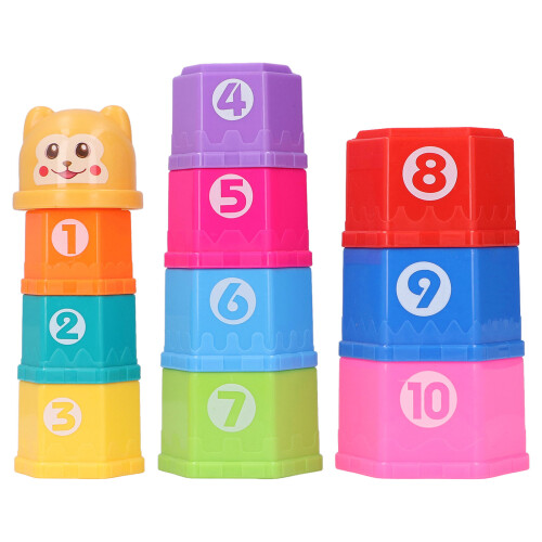 617-6 Vaso hexagonal apilable, juguete de baño de plástico 1
