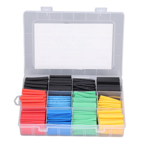 530 pezzi, kit di tubi termorestringenti 2:1, colore, 1,5-10,0  45 mm 1