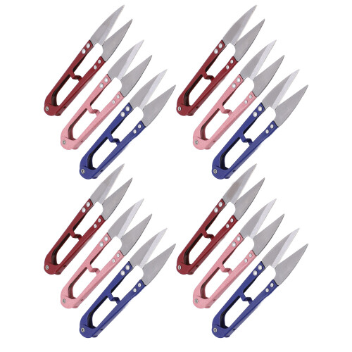 12Pcs Thread Snips Spring Action Mini Size Portable Durable Easy Operation Thread Cutter for DIY Sewing Cutting