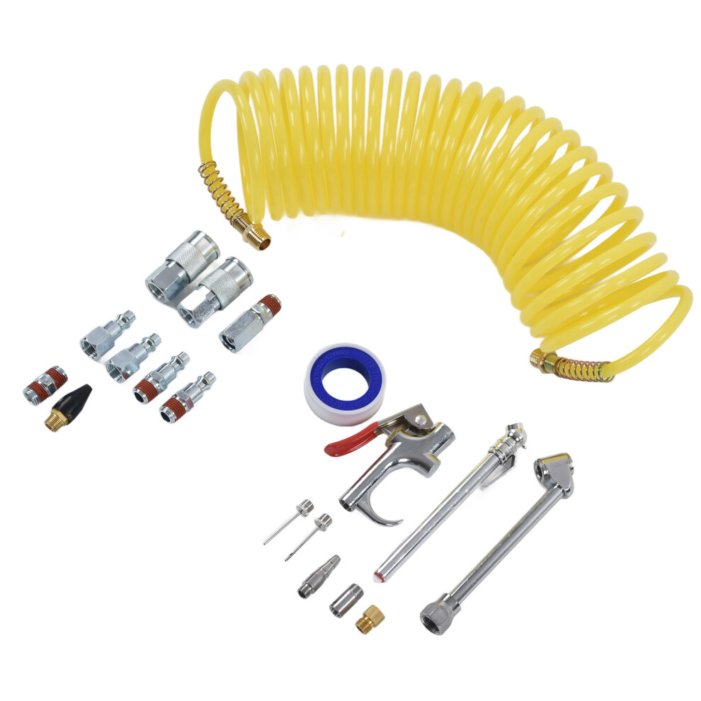 Air Compressor Tire Hose Kit 1/4In Npt Industrial Connector Quick Connect Fittings Blow Gun Set 8761321747259