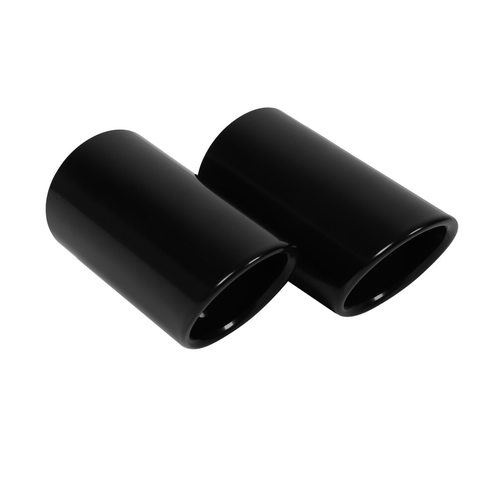 2Pcs Gloss Exhaust Tailpipe Tip Stainless Steel Tail Throat Car Modification Replacement For A4 B8 Q5 Black 9481321748054