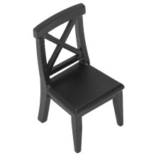 Silla para casa de muñecas a escala 1:12, negra, 4,3 x 4,3 x 8,3 cm