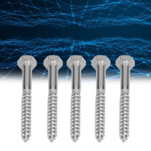 Tornillo hexagonal para madera M6x60 mm A2-70 SS - Tal como se muestran en las imágenes