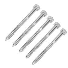 304 Stainless Steel Half Thread Bolt Wood Hex Lag Screws Self Tapping Wood Coach ScrewM6x80MM