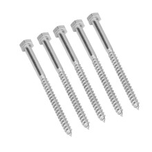 304 Stainless Steel Half Thread Bolt Wood Hex Lag Screws Self Tapping Wood Coach ScrewM6x90MM
