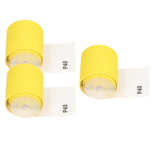 3 rotoli di carta vetrata a grana 40 93mm x 5m giallo