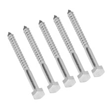 Tornillo para madera M6x70mm, acero inoxidable 304, A2-70, Color: Como se muestra