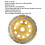 Meule diamant en gobelet à double rangée de 150 mm jaune 7