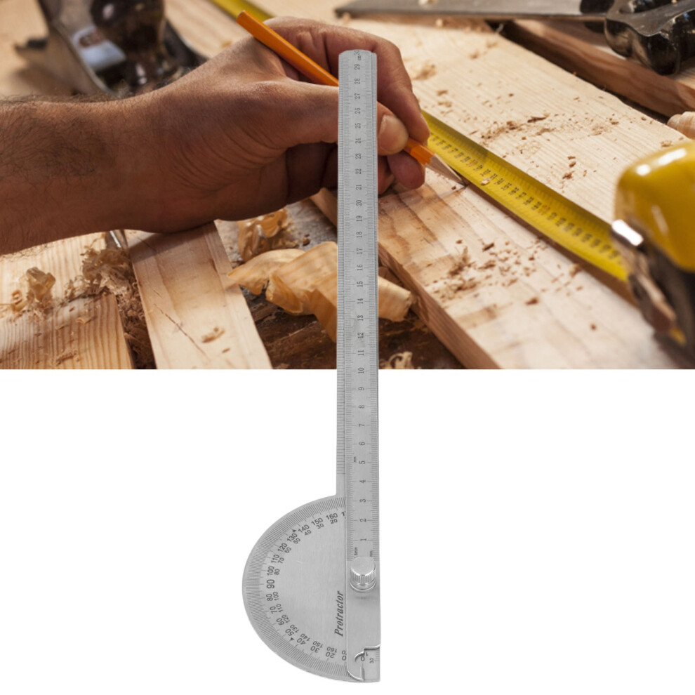 Angle Protractor 0Â180 Degree 2 Arm Finder Stainless Steel Woodworking Ruler Measure Tool 250Mm 7631321752779