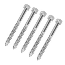 304 Stainless Steel Half Thread Bolt Wood Hex Lag Screws Self Tapping Wood Coach ScrewM8x100MM