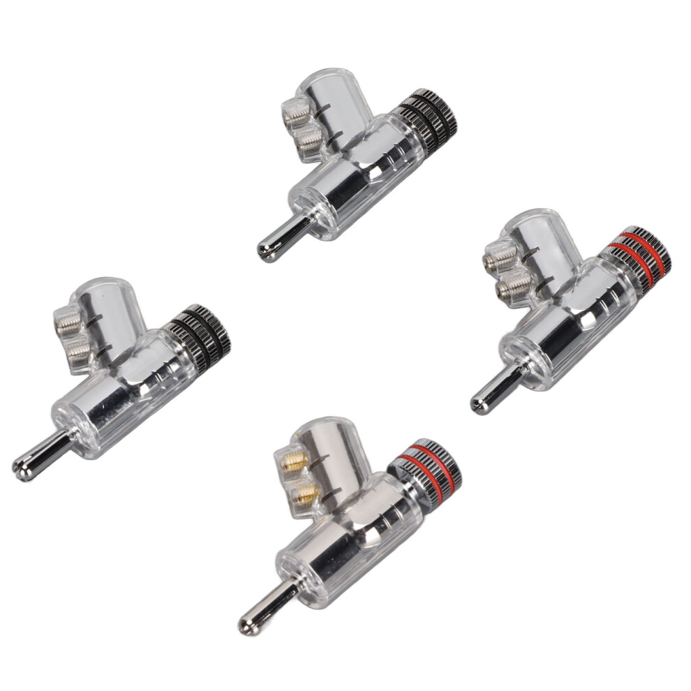 4Pcs Ba1403r Locking Banana Connectors Rhodium Plated Speaker Banana Plugs For Speaker Wire Av Receiver Amplifiers 4311321756597