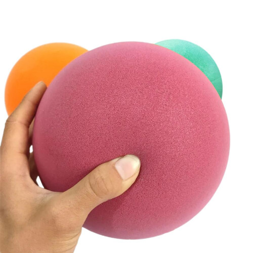 Balle silencieuse d'intérieur de 18 cm en PU éponge orange/jaune. 2