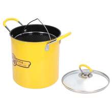 3L Mini Deep Fryer Pot Stainless Steel Japanese Frying Pot with Oil Filter Rack Lid for Home Kitchen