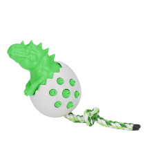 Jouet à mâcher pour chien en forme d'œuf de dinosaure TPR vert 97 x 82,5 x 129 mm