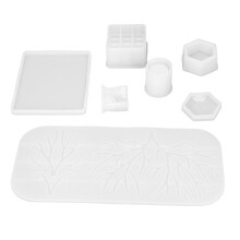 7 piezas de moldes de resina epoxi con forma de ciervo – silicona blanca, 595g/21.0oz