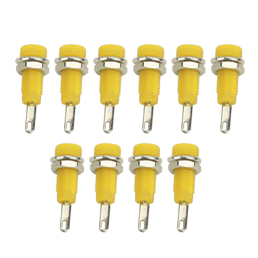 10Pcs J.40003 2Mm Banana Jack Panel Socket Extended Post Plug Adapter For Electronic Instrumentyellow 9321321762912
