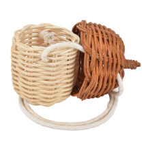 Mini Rattan Korb Tasche 7x13cm Tragbar Leichtes Fotografie Zubehör