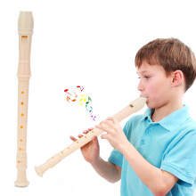 ABS Recorder Instrument 8 Hole Soprano Recorders for Kindergartens Elementary SchoolsWhite