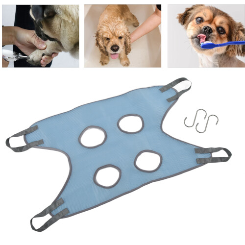Hamac de toilettage pour animaux 81x48cm maille bleue