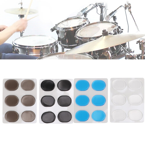 4 set di pad smorzanti in silicone per tamburo - Trasparente/Blu