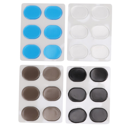 4 set di pad smorzanti in silicone per tamburo - Trasparente/Blu 1
