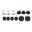 21Pcs Drum Cymbal Felt Pad Non Slip Instrument Accessory Replacement Part Set KitBlack 12