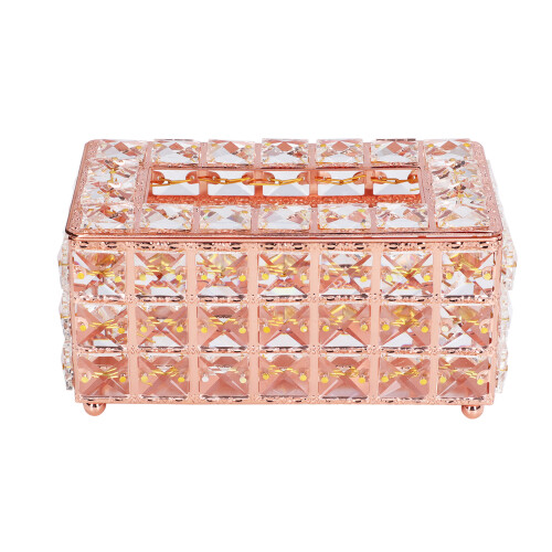 Porta pañuelos oro rosa 20.4x9.9x12 cm 1