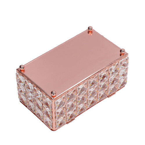 Porta pañuelos oro rosa 20.4x9.9x12 cm 2