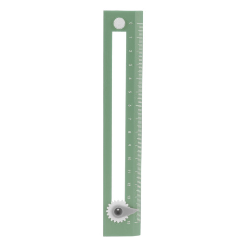 Regla-compás 2 en 1, 17x3x0,6 cm verde