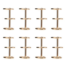 Anneaux métalliques de reliure réutilisables à 3 trous, dorés, diamètre 45 mm, pour papier à feuilles détachables