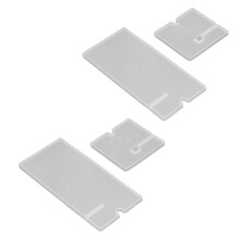2 juegos de soportes de silicona para portaepoxi cristal, 90 mm