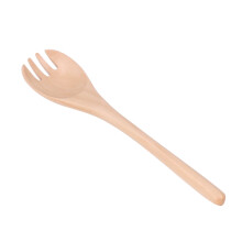 Tenedor para ensalada de frutas, mango de madera largo, 17 cm x 3,5 cm
