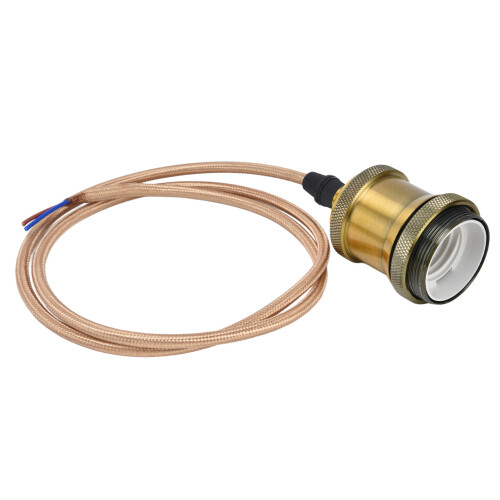 Portalámparas E27 vintage con cable, 1 m, 100-240 V