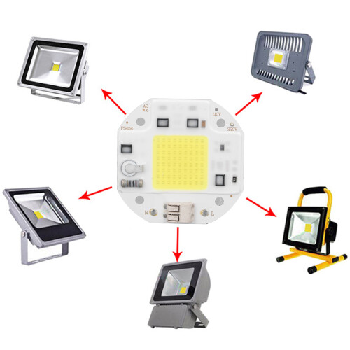 Perla de lámpara COB 220V, chip LED 5,5x5,5cm, 2,4x2,4cm