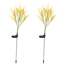 2 piezas de luces solares en espigas de trigo 80cm blanco cálido 600mAh