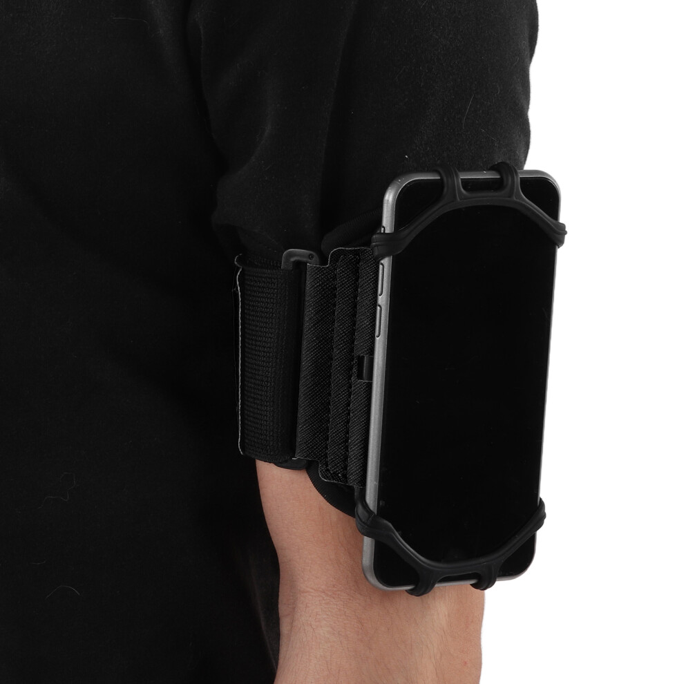 Phone Holder Armband Wrist Case 180 Rotation Detachable Wristband Case for 6.6in PhonesBlack