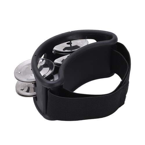 Pandereta de pie con cascabeles, negro, ABS+Metal+Nylon 2