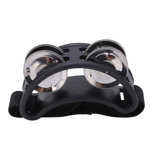 Pandereta de pie con cascabeles, negro, ABS+Metal+Nylon 1