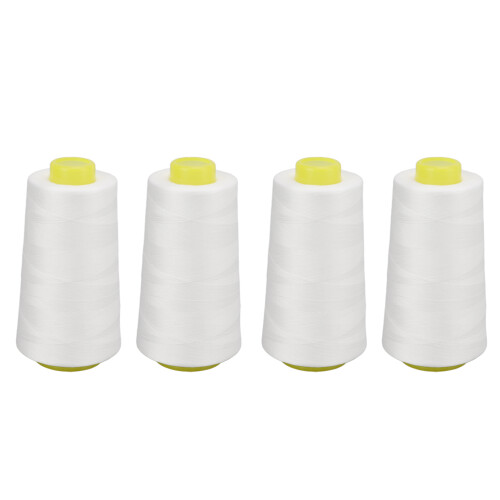 4 piezas de hilo de overlock blanco, 11,3 x 5,7 x 4,5 cm
